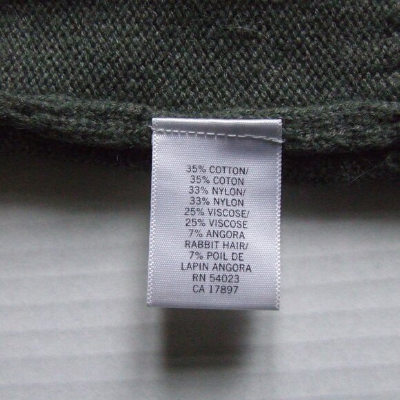 Banana Republic dress green sweater angora fur v-neck knee length preppy cozy XS - Picture 11 of 14